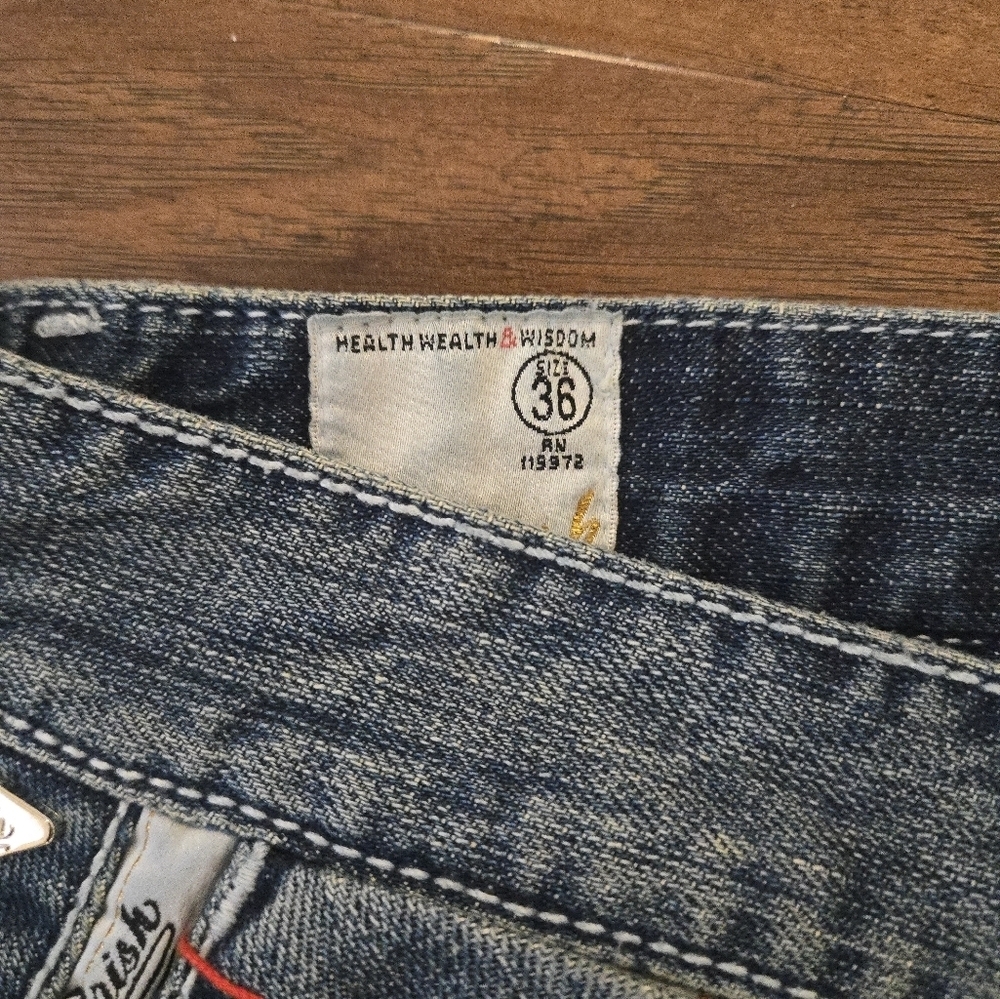 Parish The World Is Yours Jeans Mens Size 36x32 Designed Pockets Baggy Loose y2k - Picture 5 of 8